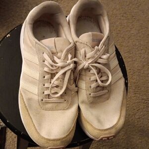 Adidas Beige and White Sneakers